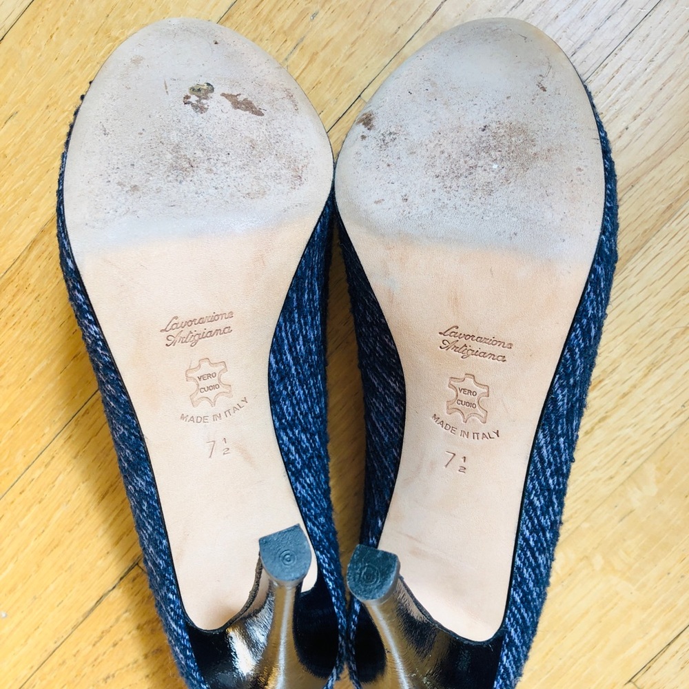 Butter blue tweed high heels - Picture 5 of 6